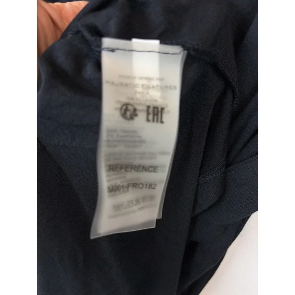Majestic Filatures 3 Medium Midi T Shirt Dress Black Belted Soft Capsule Minimal